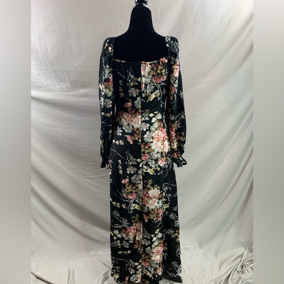 Boho French Floral Print Split Thigh Dress - Picture 9 of 10